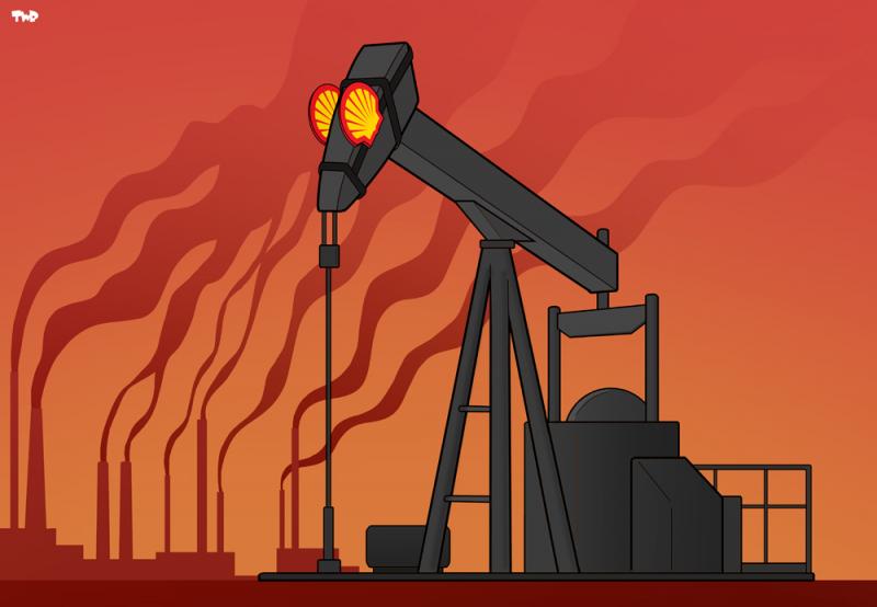 Cartoon about Shell and climate change