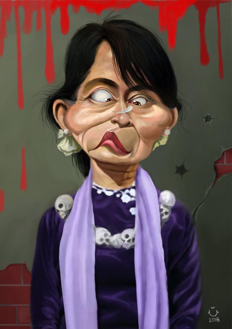 Cartoon about Aung San Suu Kyi