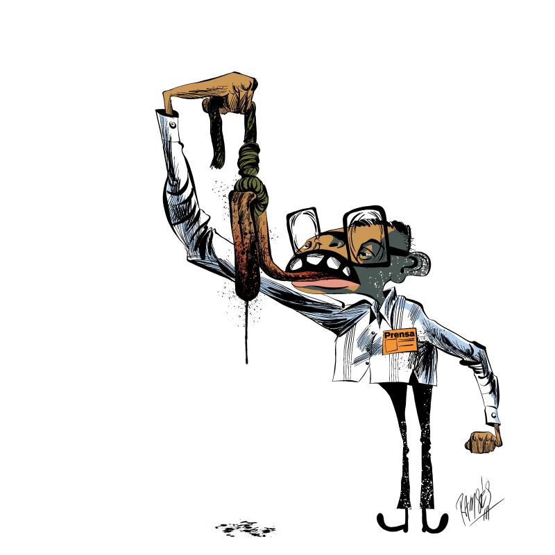 Freedom of speech in Cuba. Cartoon Movement