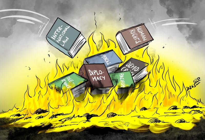 Modern book burning. A The achievements of civilization are gradually losing support in political decisions.