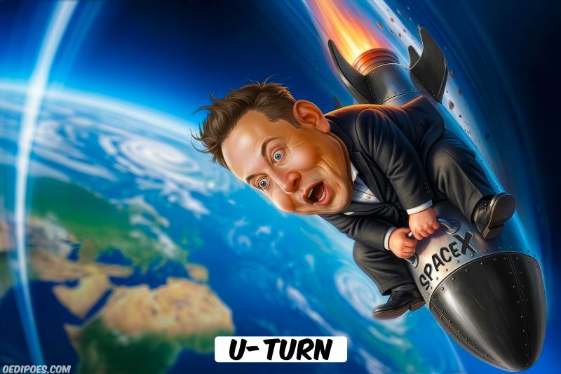 Elon Musk on a rocket