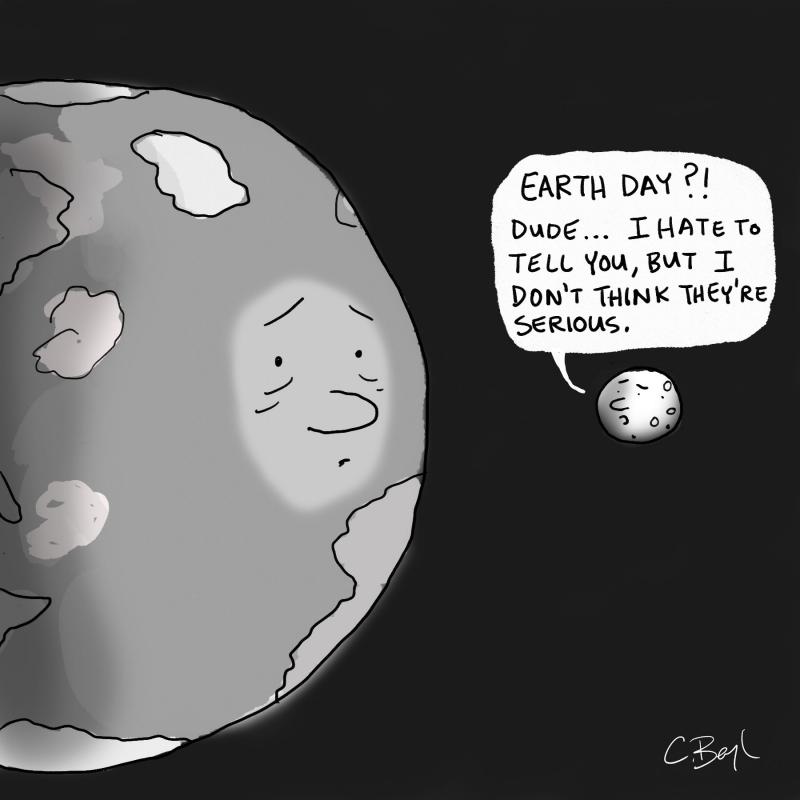 Earth and the Moon feeling down about Earth Day