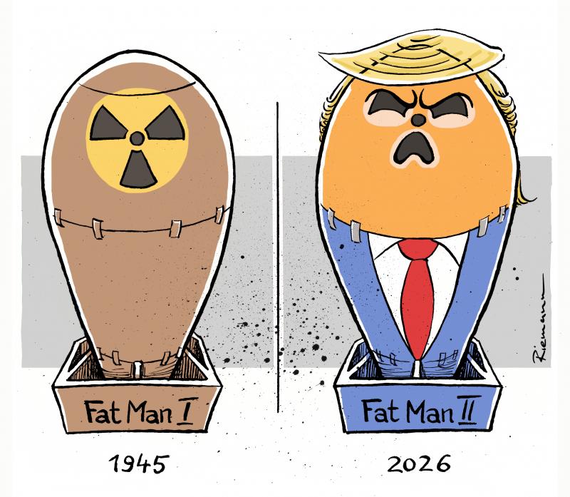 Trump is, like a nuclear bomb, a threat to the world.