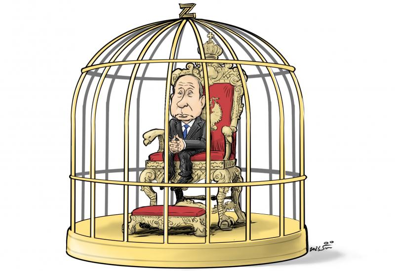 Russia sanctioned and Putin isolated by the western leaders, like a bird in a golden cage.
