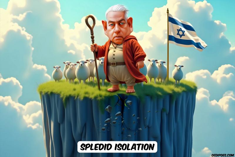 Netanyahu the shepherd on steep mountain