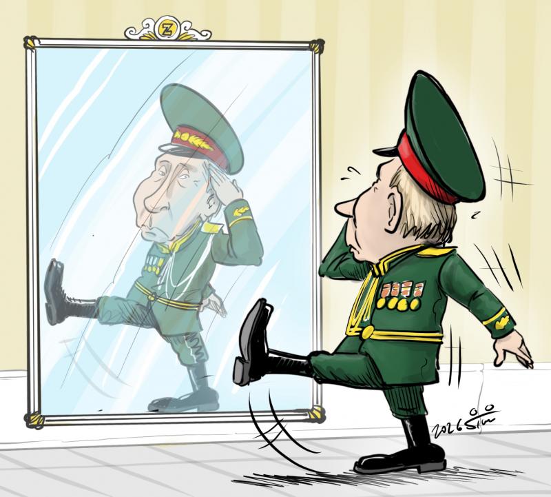 Putin on May 9th Parade, alone.