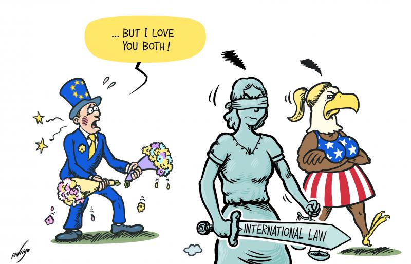 European nations deeply divided between maintaining strategic alignment with the United States and upholding international law