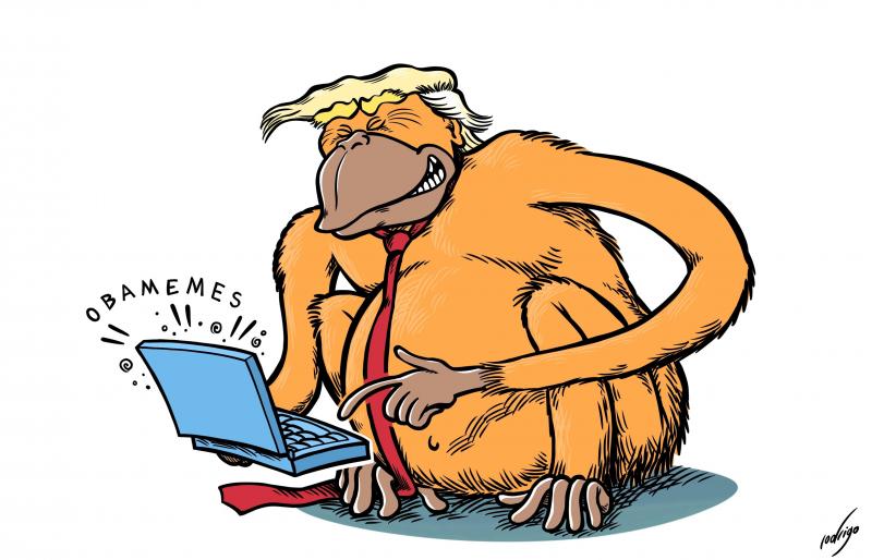Donald Trump stoked outrage as he shared a video depicting former President Barack Obama and his wife as apes