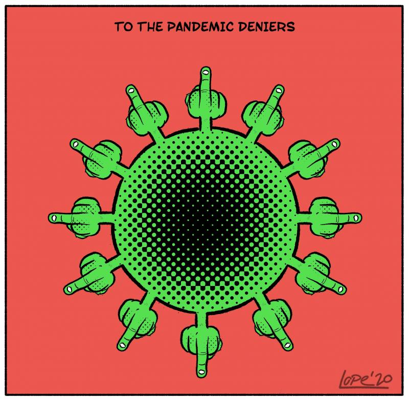 Cartoon about the coronavirus