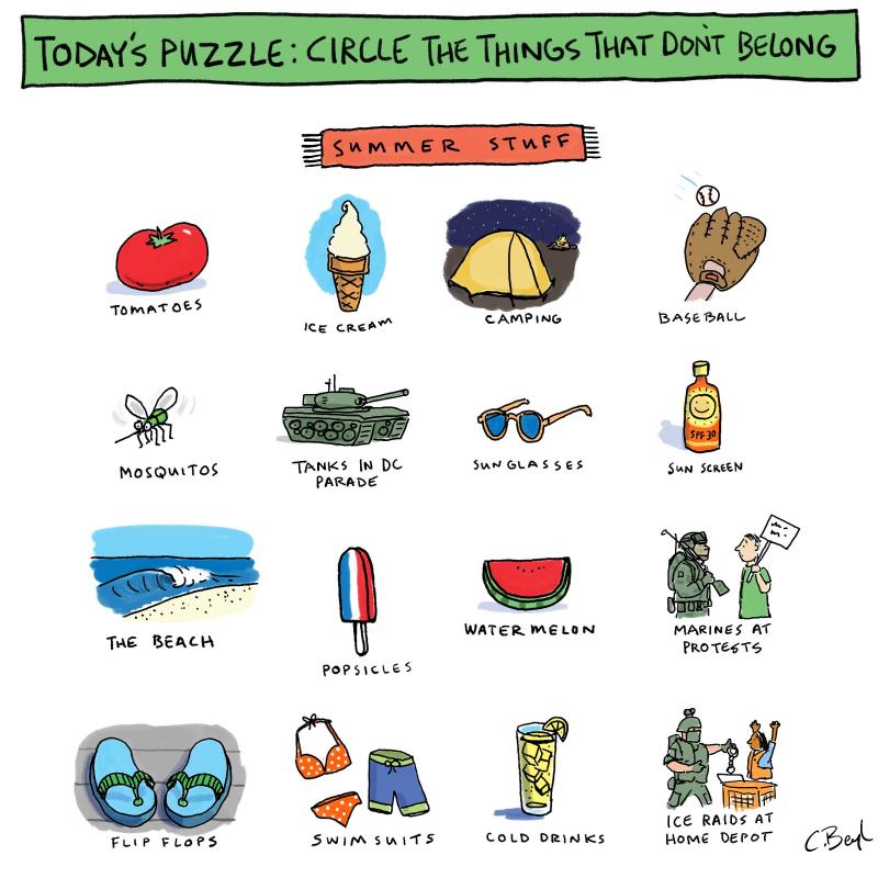 Today's Puzzle: Find what doesn't fit for summer 2025 in the United States. 