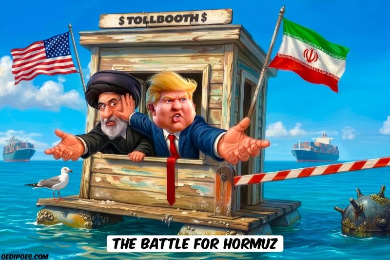 Trump and Khamenei in Tollbooth