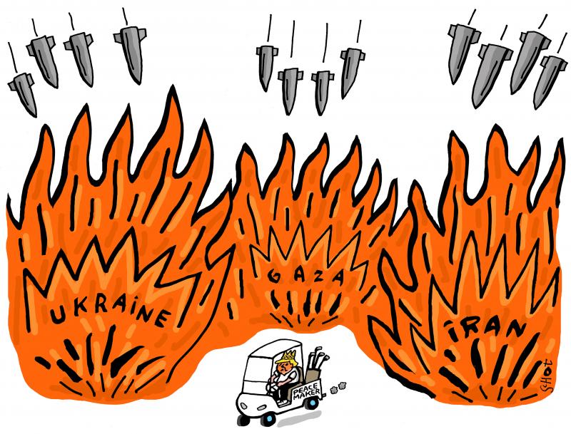 war wages in Ukraine/Gaza/Iran