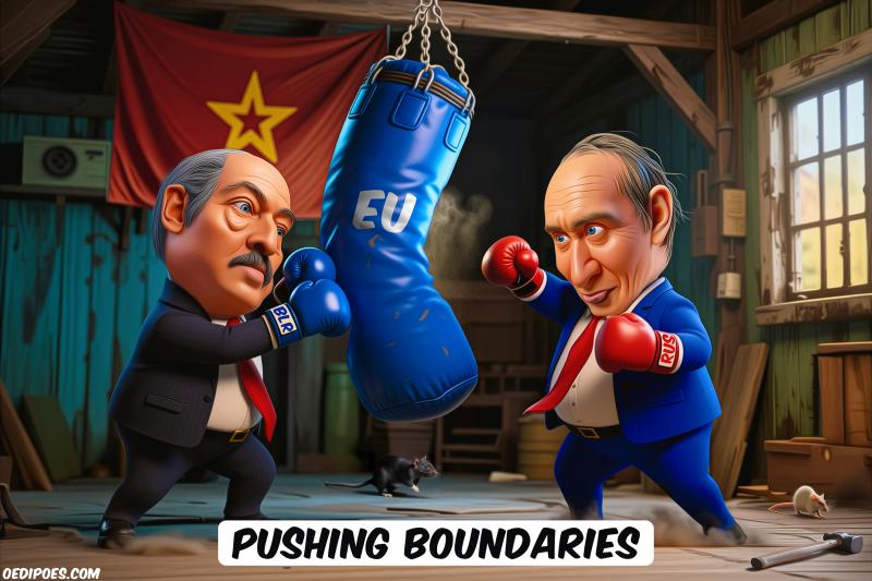 Putin and Lukashenko working out boxing