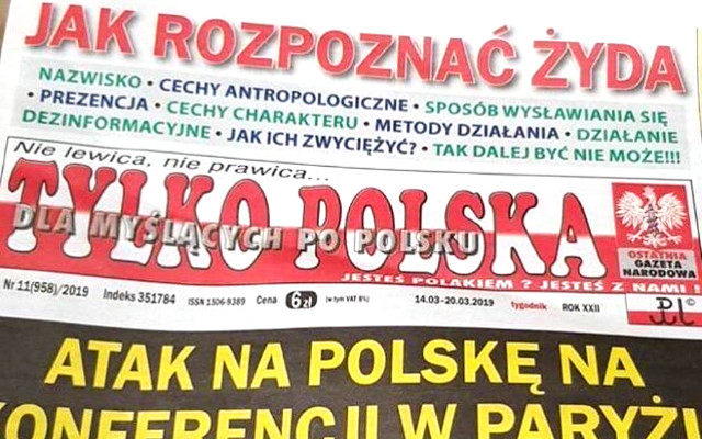 Front page of Polish newspaper runs piece on how spot a Jew