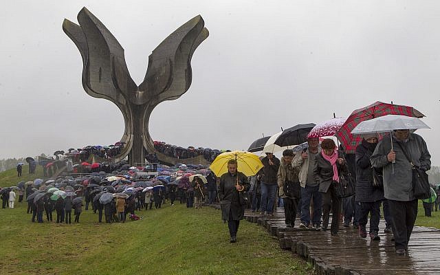 Croatia Jews, Serbs, Roma and anti-fascists gather at WWII site
