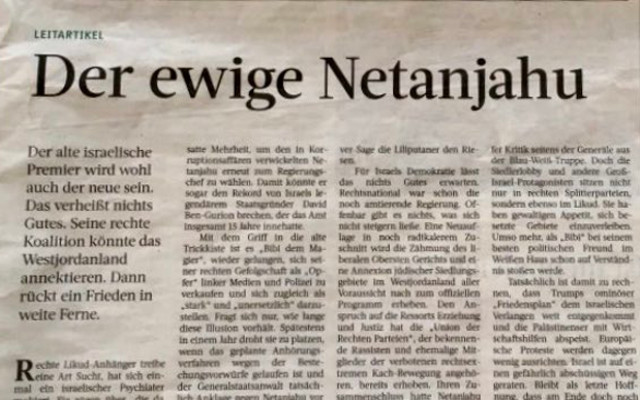 German paper compares Netanyahu to Nazi film “The Eternal Jew”