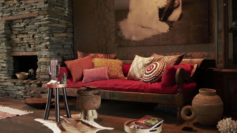 styly - obývací pokoj v boho stylu