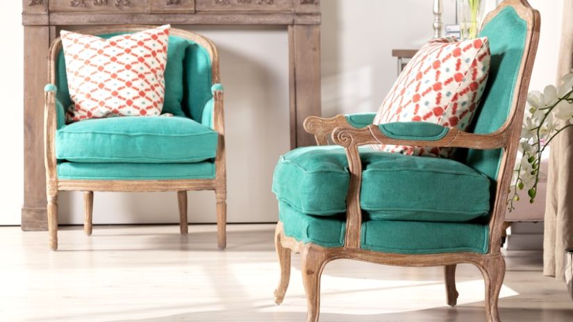 Coussin de salon bicolore