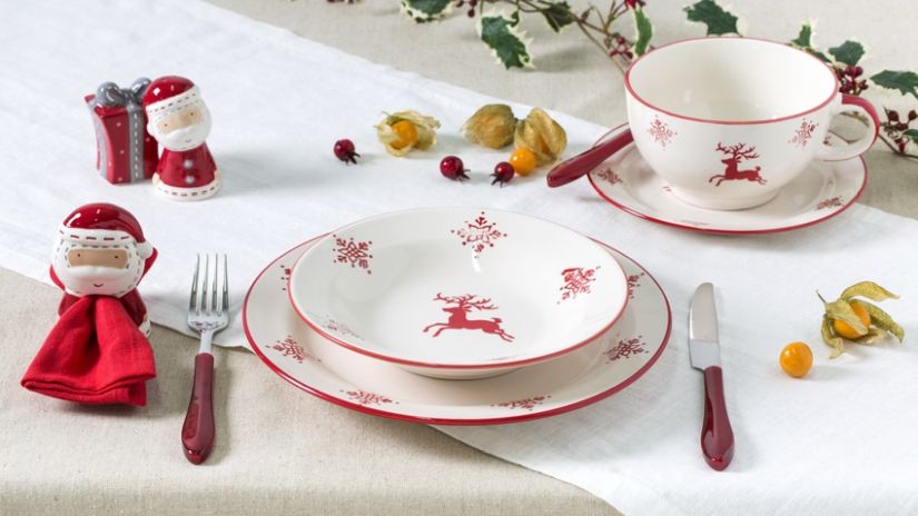 Tasse de Noël rouge et blanche
