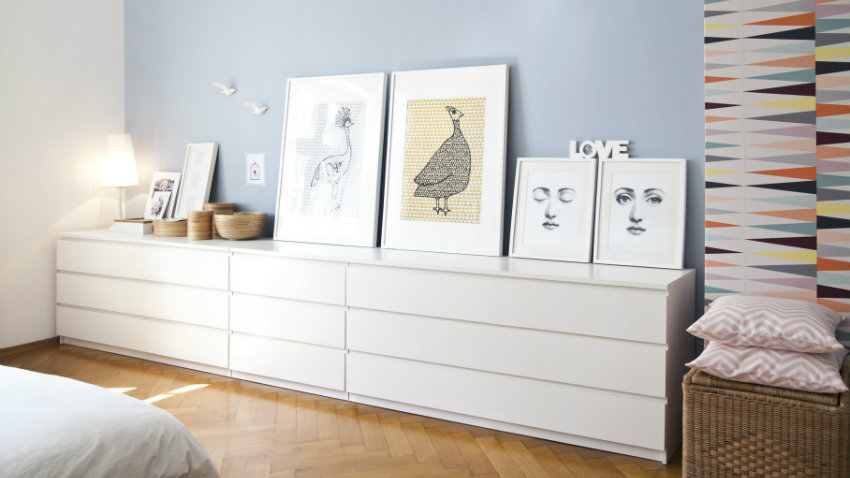 commode 9 tiroirs blanche