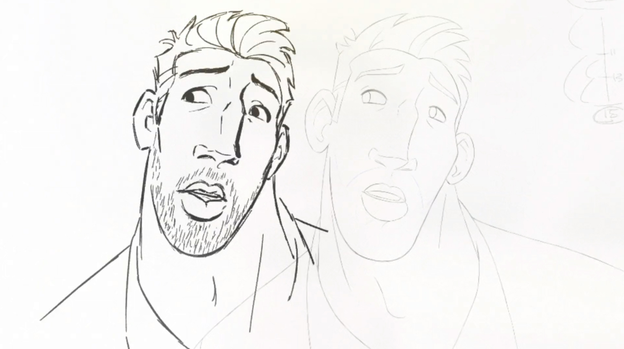Drawing of England rugby captain Chris Robshaw for the O2 ad
