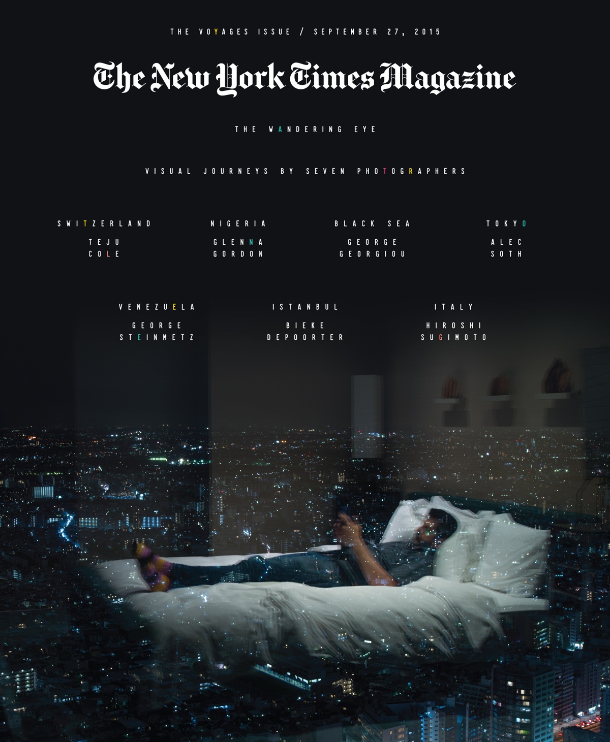 Voyages issue cover, designed by Willey, using a self-portrait taken by Alec Soth in his Tokyo hotel room