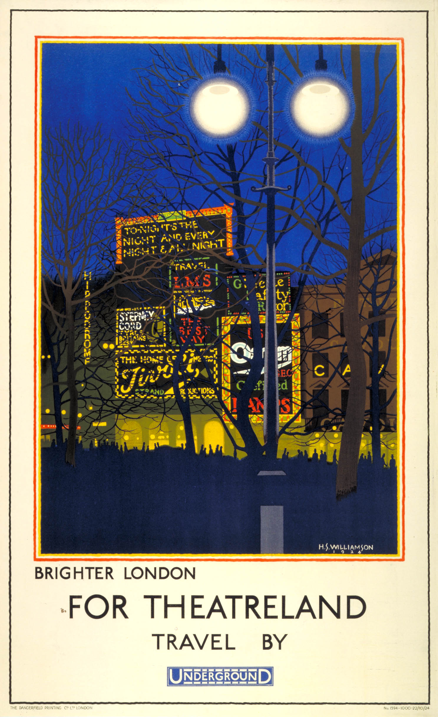 Brighter London for Theatreland by Harold Sandys Williamson, 1924