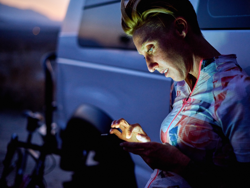 Checking the day's data. Image: Strava