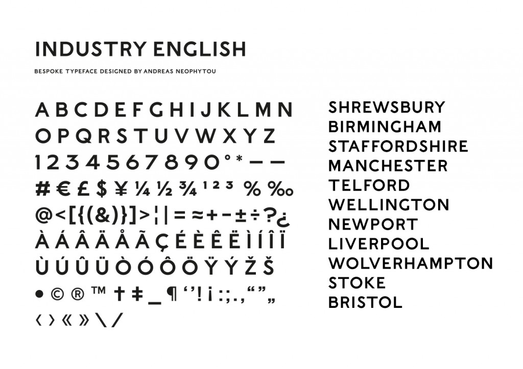 Industry English, the bespoke typeface for Sweetdram