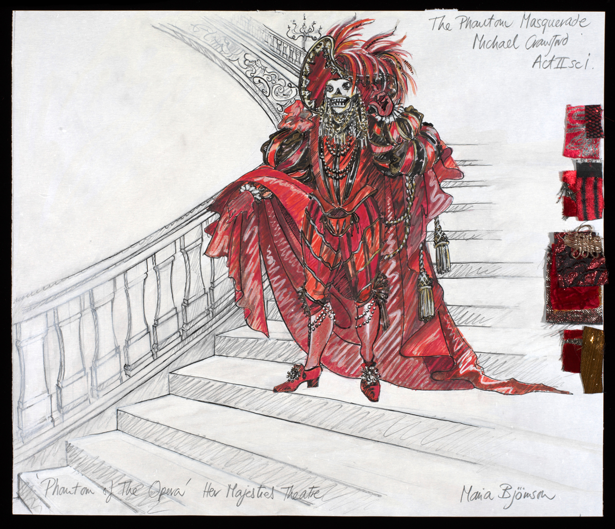 Costume design from The Phantom of the Opera, 1986 (Image: Maria Bjornson Archive)