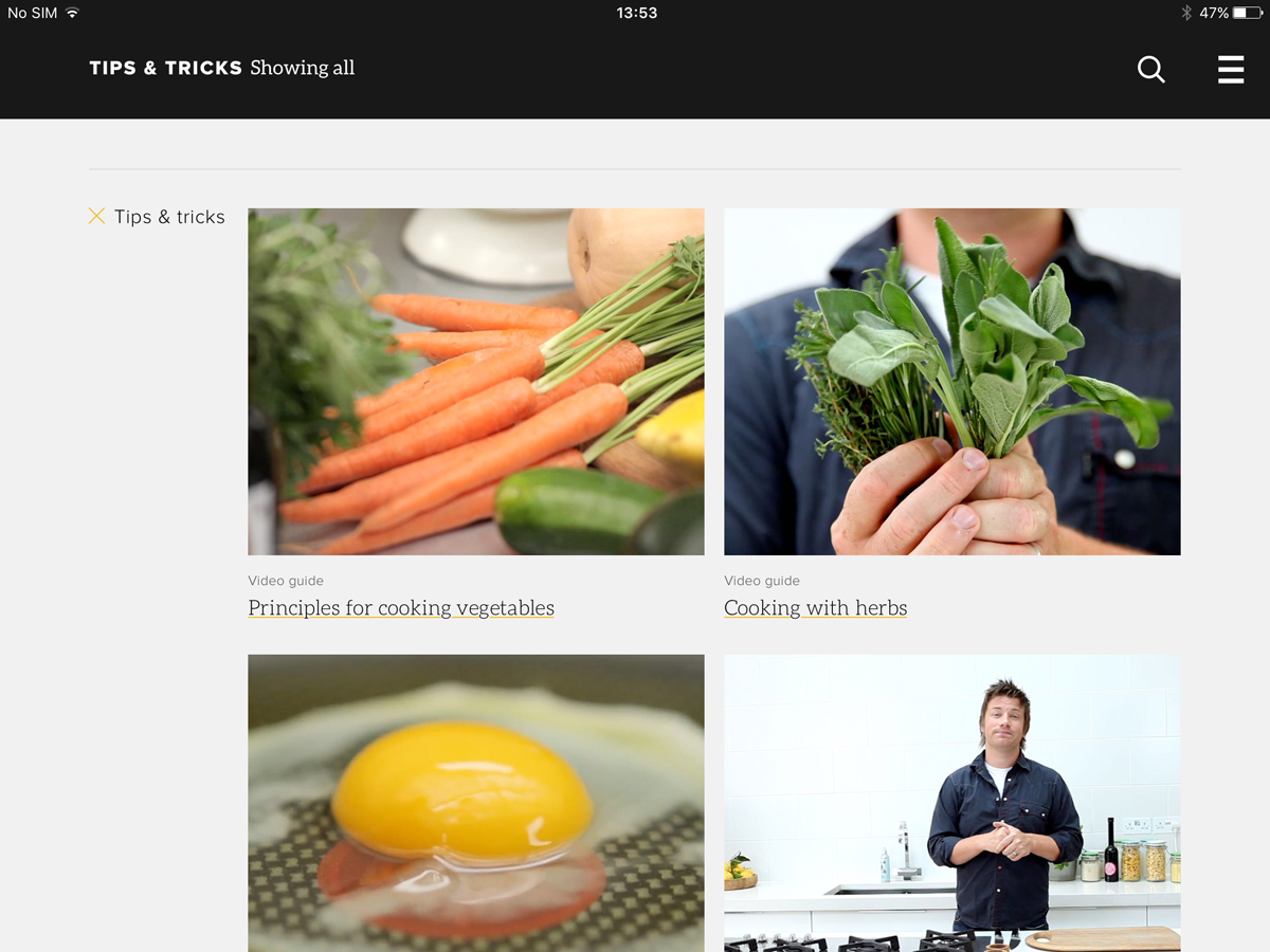 Jamie Oliver's iPad app