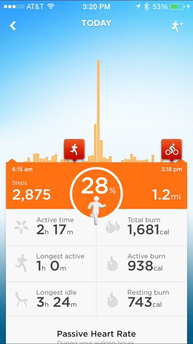 From the Jawbone app
