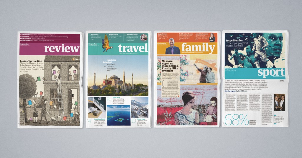 Pages from the print version of the Guardian
