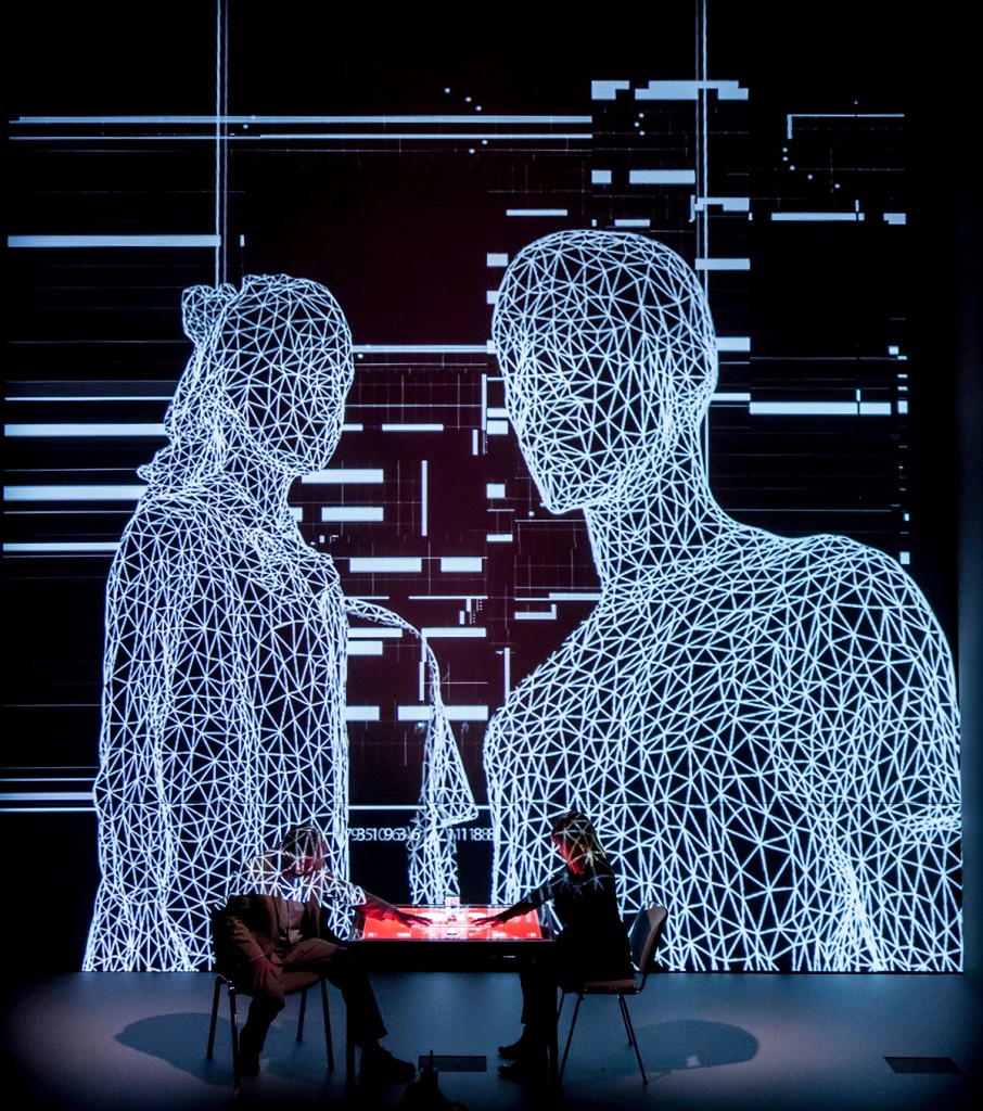 The Netherby Haley, Writer - Jennifer Haley, Director - Jeremy Herrin, Designer - Es Devlin, Lighting - Paul Pyant, The Royal Court Theatre, London, 2014, Photograph by Johan Persson