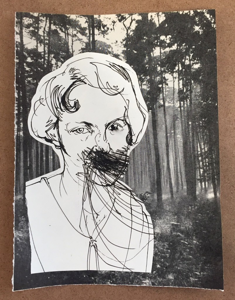 "She's called Elsa, and she's in a forest now" - collage from an old photograph Vest got from a Stockton flea market