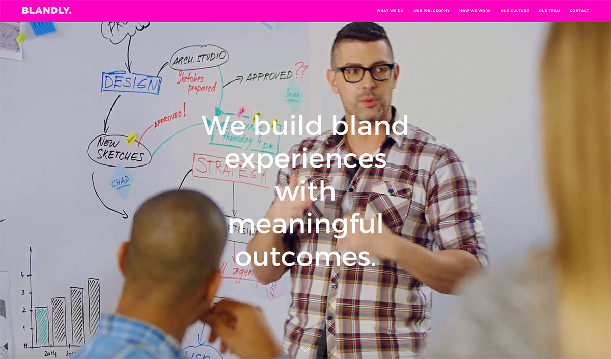 the website of branding agency blandly