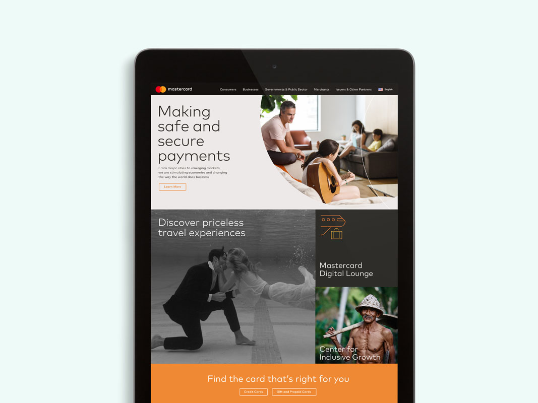 the new master card logo on an ipad app