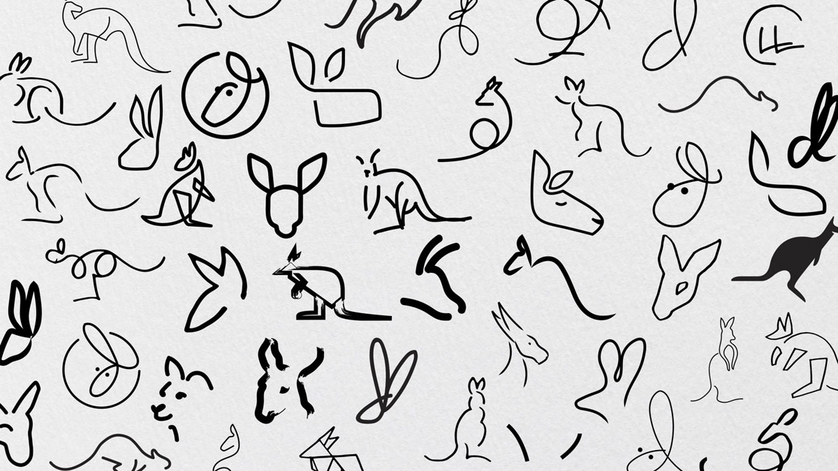 Some of the many options explored by DesignStudio when creating a new logo for Deliveroo
