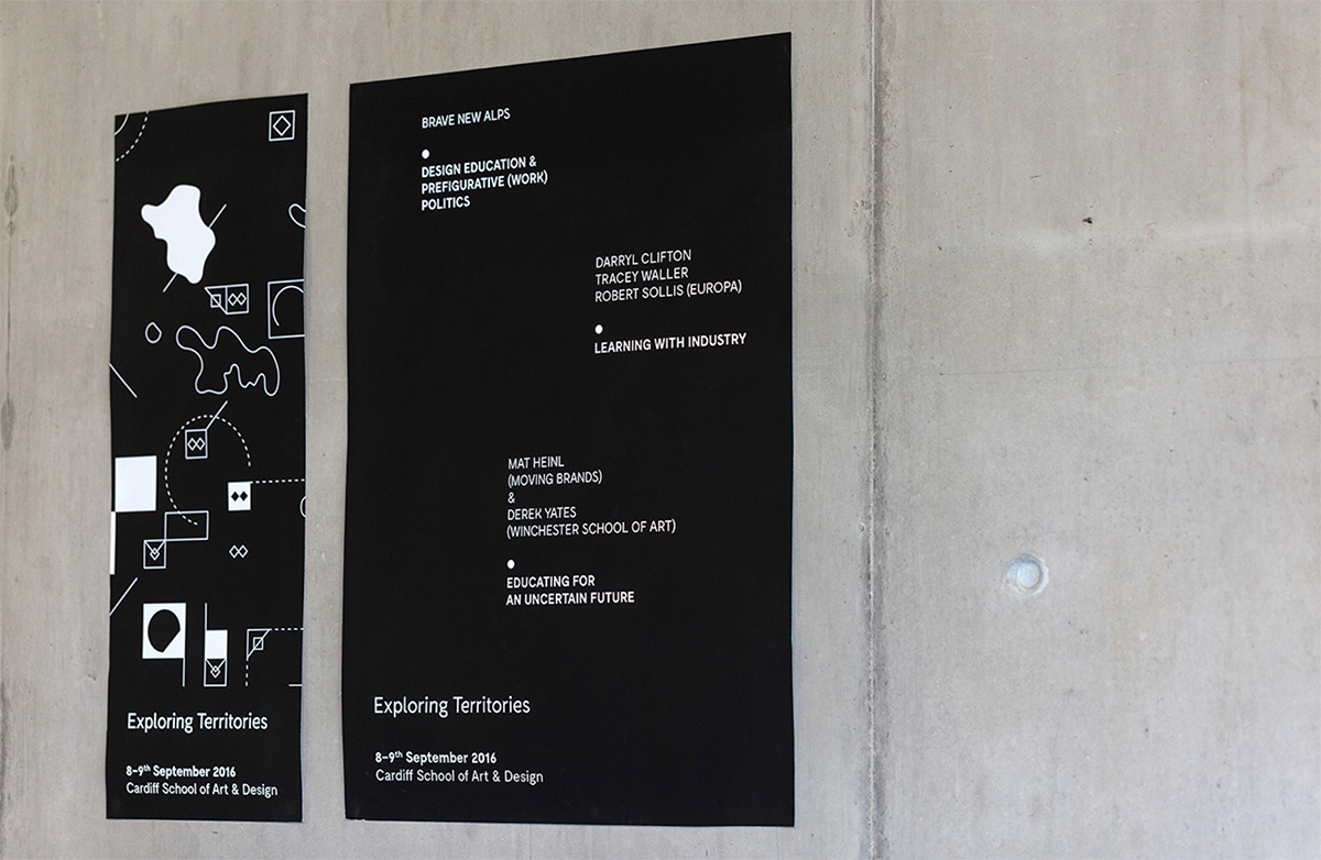 Posters on display at Exploring Territories. Design: Textbook Studio. Photo: Alex Lloyd Jenkins