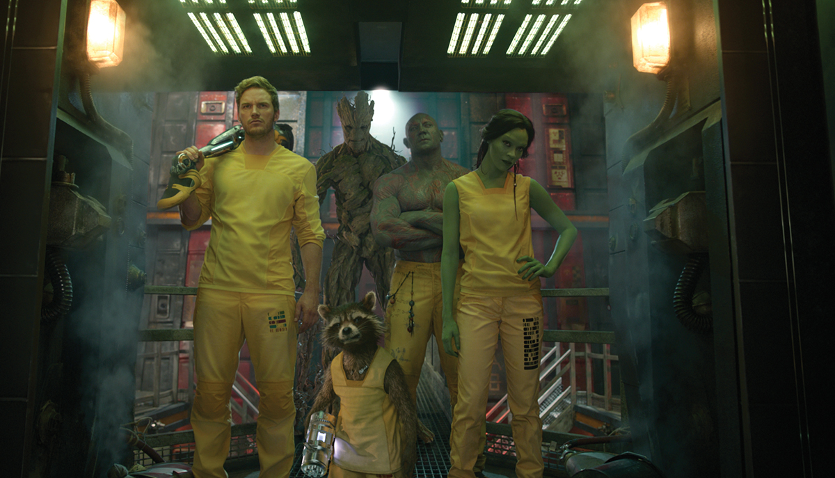 Stills from Guardians of the Galaxy. Framestore was responsible for creating Rocket Raccoon and animating Rocket and tree-like character Groot (seen top) in over 600 shots. Image courtesy of Framestore and Marvel Studios