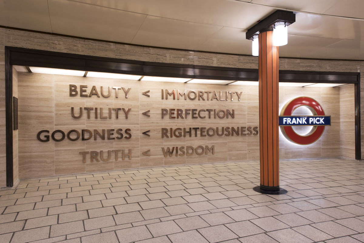Beauty < Immortality, a memorial to Frank Pick by Langlands & Bell
