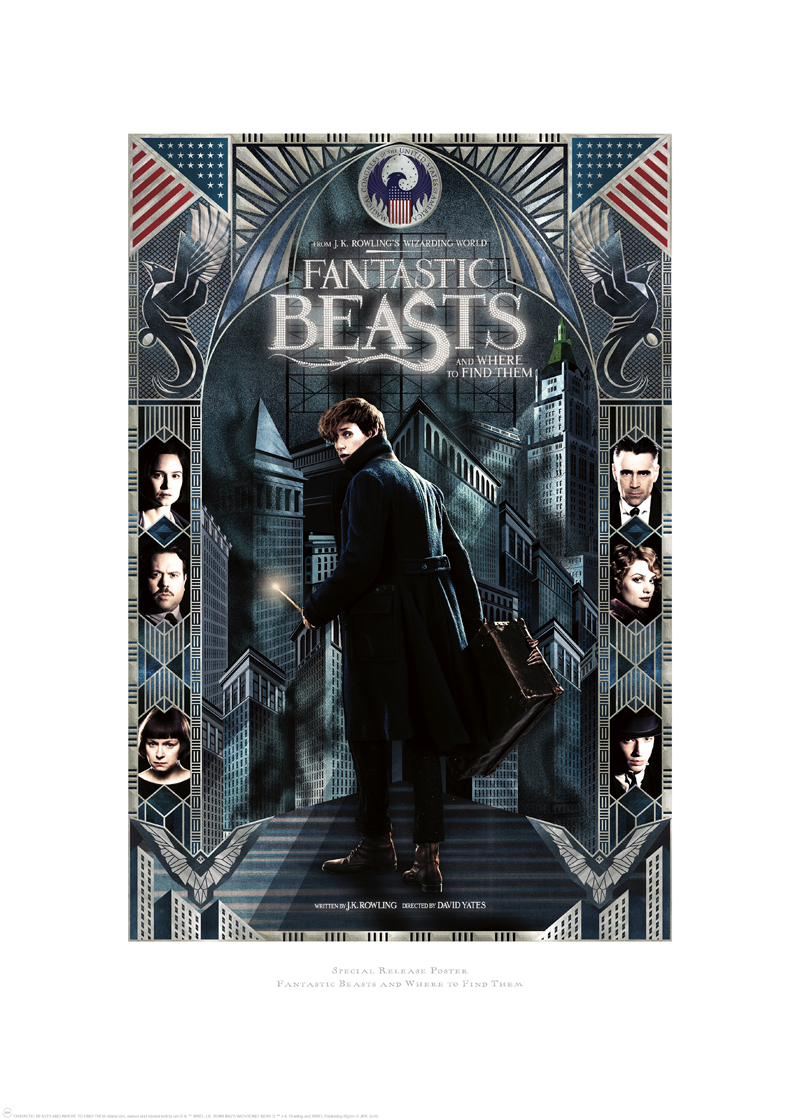 Special release poster designed by Mina Lima for Fantastic Beasts and Where to Find Them