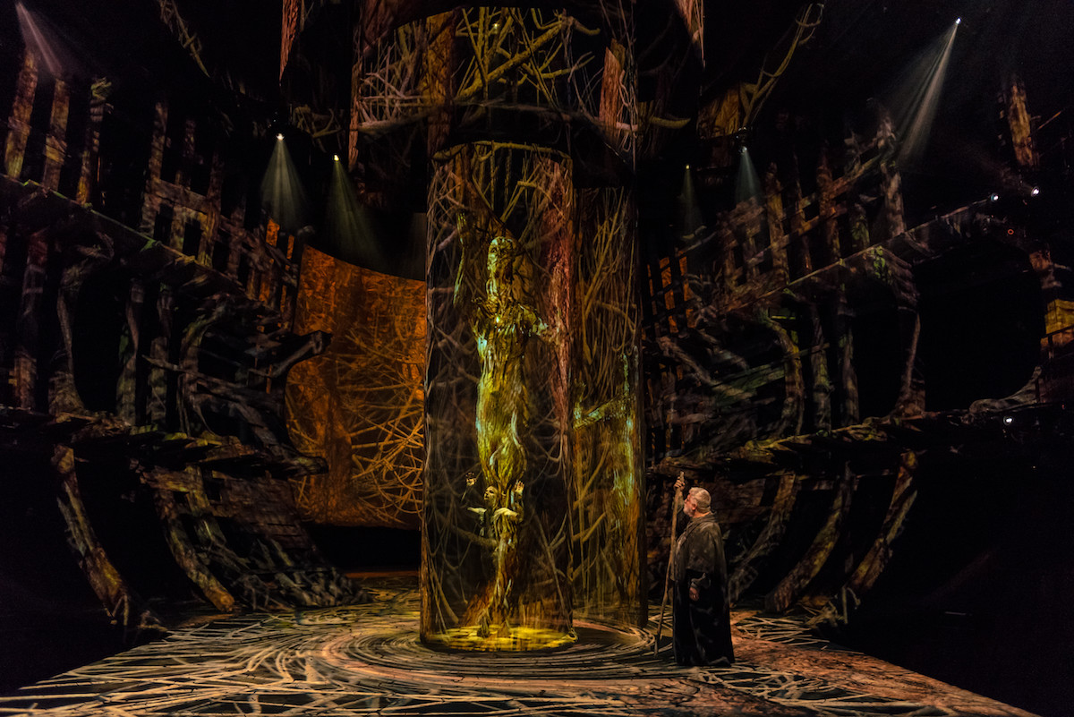 Mark Quartley and Simon Russell Beale in The Tempest; photo: © Topher McGrillis