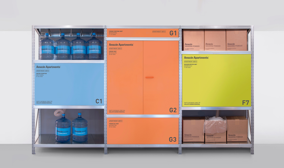 The 'service side' of the Amazin Apartment installation at the Design Museum's NEW OLD show