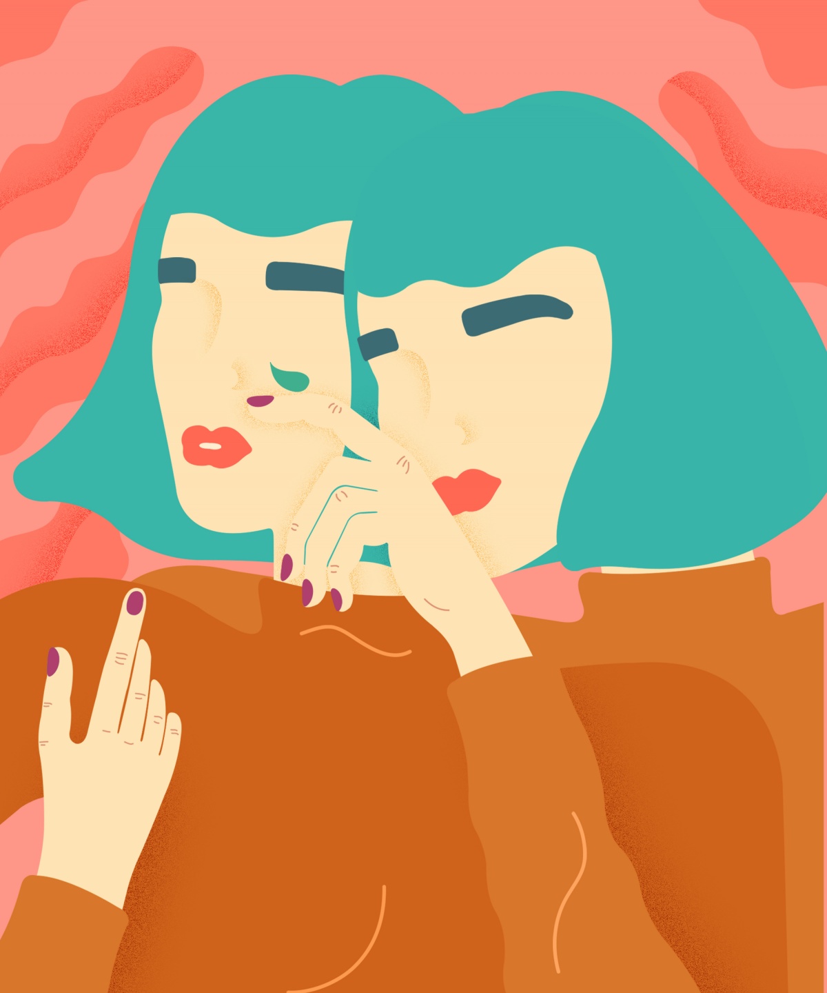 Illustration from a series focused on mental health, depression and anxiety for Refinery29