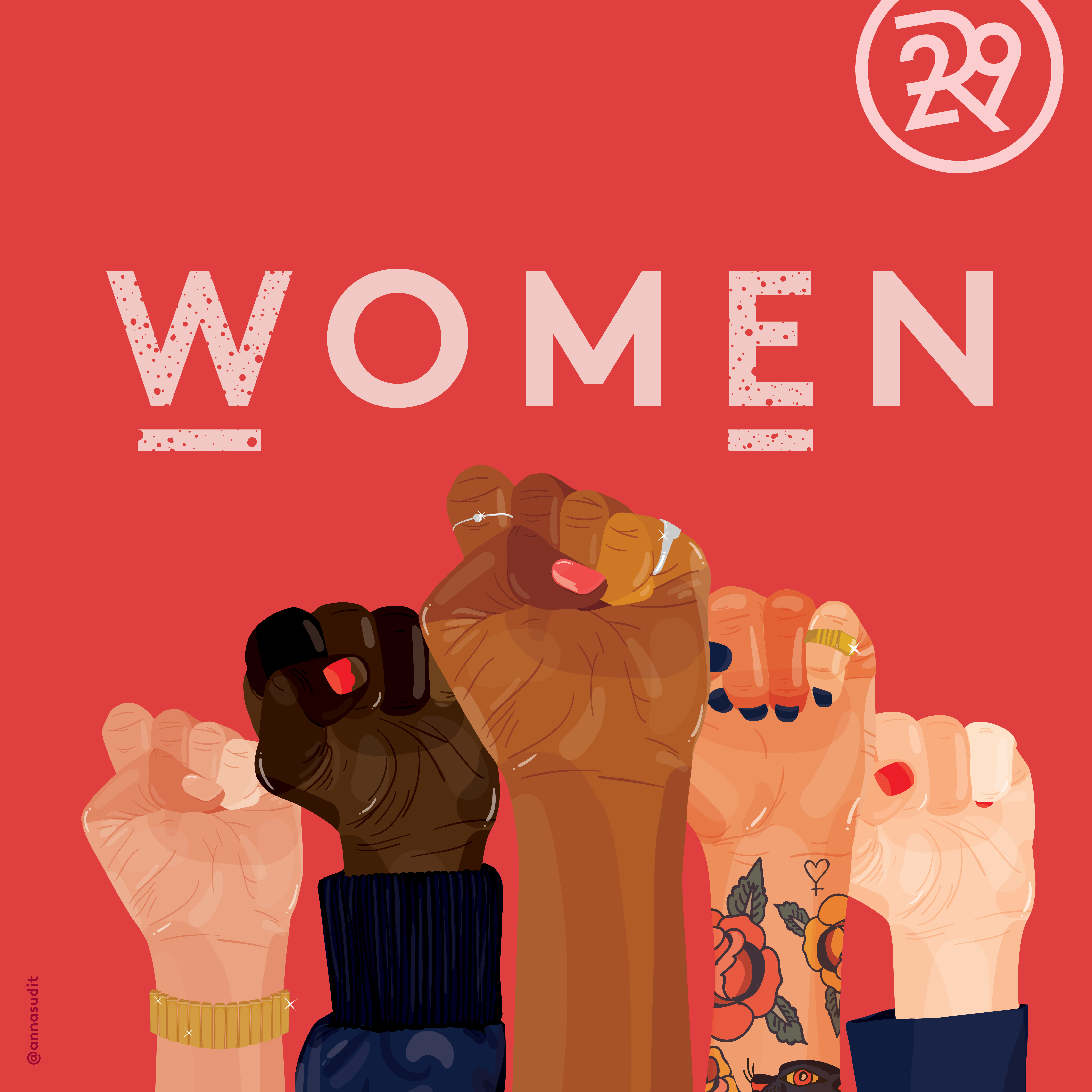 Poster created by Anna Sudit for Refinery29 in support of the Women's March earlier this year. Refinery29 commissioned a series of posters that women could download and print out