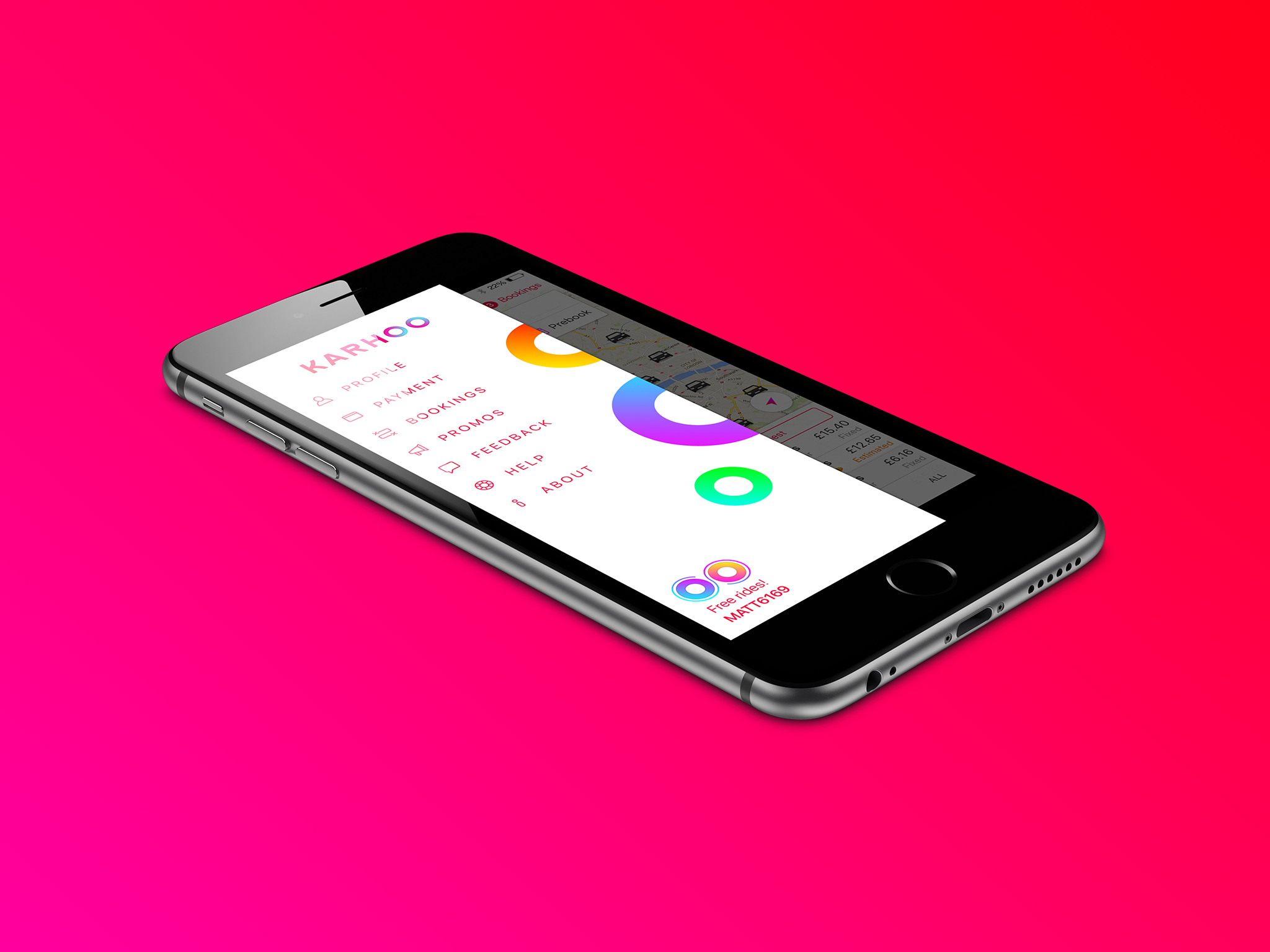 KARHOO APP MENU PINK