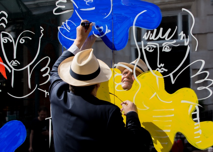 Jeff Moore "FREE FOR EDITORIAL USE" Celebrated artist and designer Jean-Charles de Castelbajac covers Covent Garden with colourful clouds to launch Covent Garden "After Hours" a new series of late night shopping events throughout July. For more information please contact jade.beaty@edelman.com