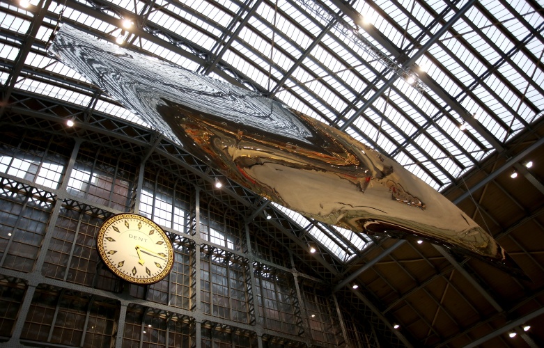 LONDON, ENGLAND - JULY 07: 'Thought of Train of Thought, 2016' by Royal Academician Ron Arad is unveiled at St Pancras International station on July 7, 2016 in London, England. The piece has been commissioned for Terrace Wires, co-presented by HS1 Ltd. and the Royal Academy of Arts. (Photo by Tim P. Whitby/Getty Images for Terrace Wires)