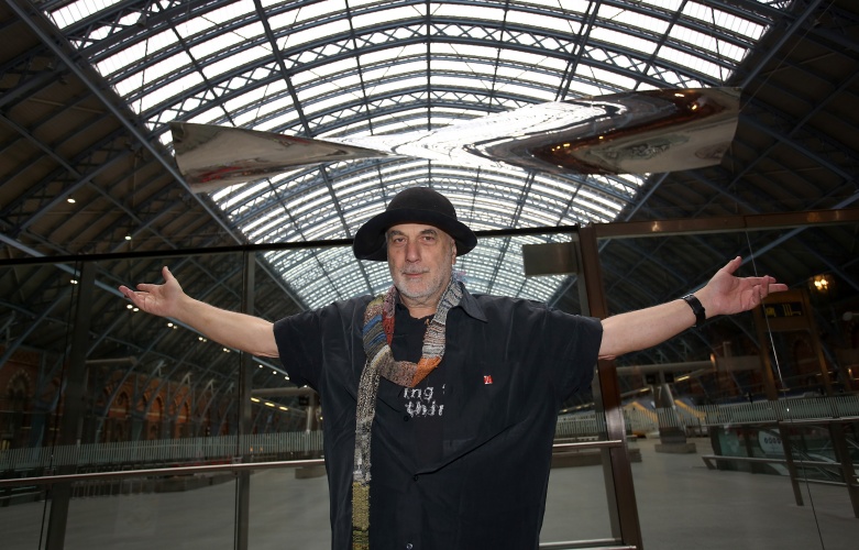 LONDON, ENGLAND - JULY 07: Royal Academician Ron Arad unveils 'Thought of Train of Thought, 2016' at St Pancras International station on July 7, 2016 in London, England. The piece has been commissioned for Terrace Wires, co-presented by HS1 Ltd. and the Royal Academy of Arts. (Photo by Tim P. Whitby/Getty Images for Terrace Wires) *** Local Caption *** Ron Arad RA